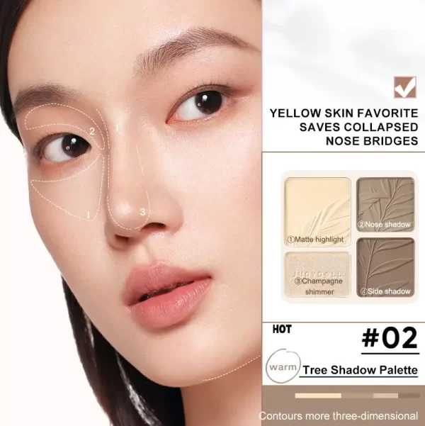 Палітра для контурування обличчя з пудрою і контуром Judydoll 2 in 1 Highlighter Contour Palette - Зображення 3